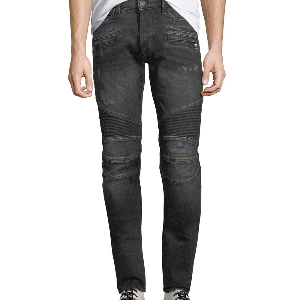Boys Sz 12 Hudson Blinder Distressed Biker Jeans